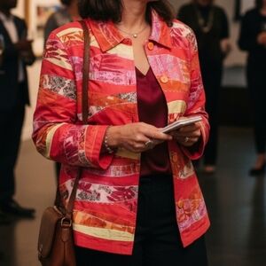 Coldwater Creek Y2K Bohemian Hippie Patchwork Embroidery Sequin Paisley Jacket